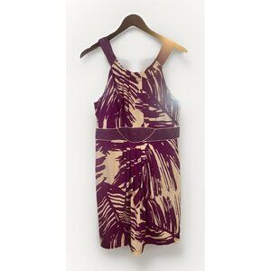 NEW BCBGMAXAZRIA POLY ORCHID COMBO SLEEVELESS DRESS SIZE L.       C